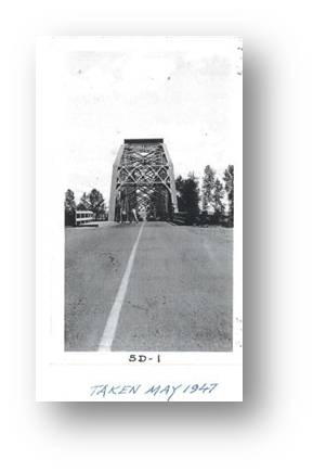 Puyallup River/ Meridian Street Bridge, view 1947