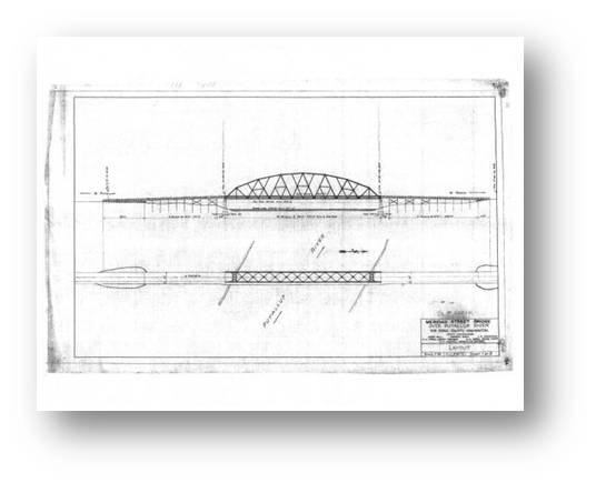 Puyallup River/ Meridian Street Bridge Design Elevation Drawing